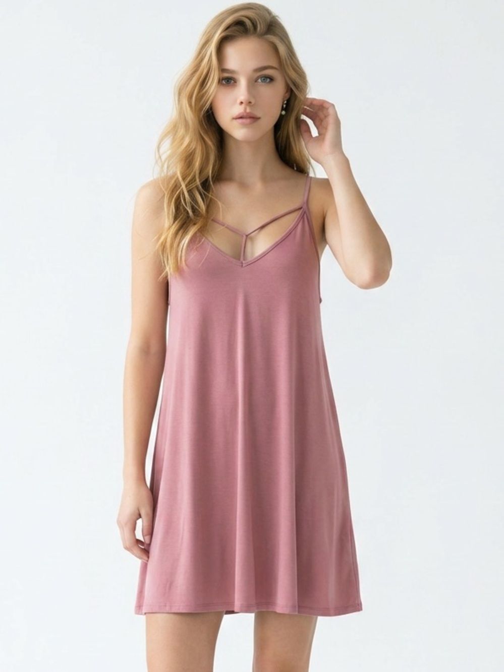 ALYA | FRANCESCA’S Strappy Throw & Go Dress Pink Women’s Size Large NEW
